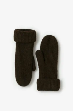 Best Gina Tricot Rib mittens Bruin