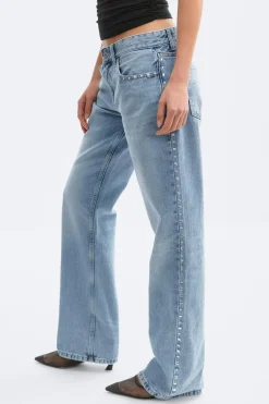 Discount Gina Tricot Rivet rebel jeans Blauw
