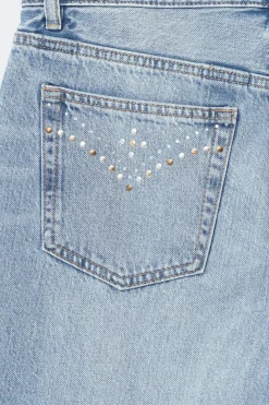 Discount Gina Tricot Rivet rebel jeans Blauw