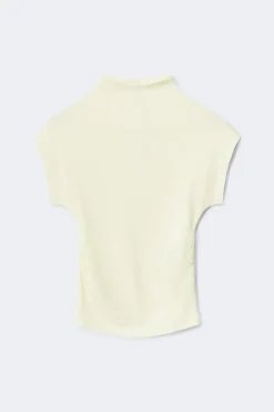 Sale Gina Tricot Ruched funnel neck top Geel