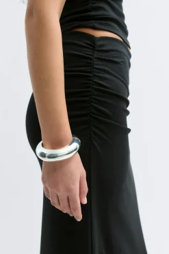 New Gina Tricot Ruched maxi skirt Zwart