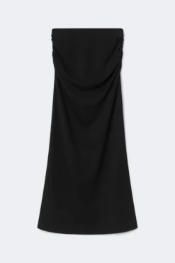 New Gina Tricot Ruched maxi skirt Zwart