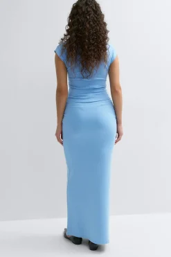 Best Gina Tricot Ruched maxi skirt Blauw