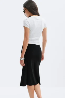 New Gina Tricot 90s midi skirt Zwart
