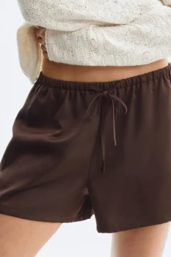 Discount Gina Tricot Satin drawstring shorts Bruin