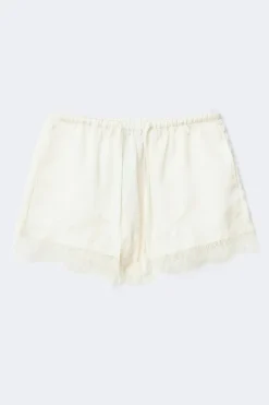 Discount Gina Tricot Satin lace shorts Wit