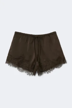 Clearance Gina Tricot Satin lace shorts Bruin