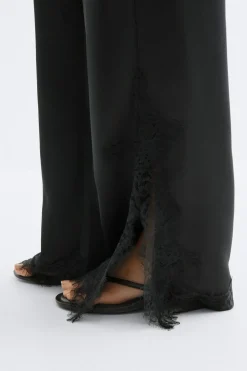 Sale Gina Tricot Satin lace trousers Zwart