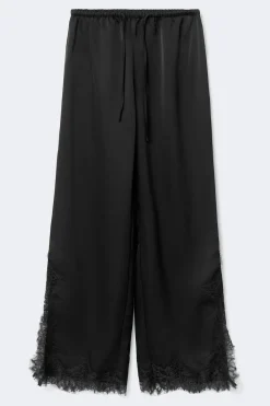 Sale Gina Tricot Satin lace trousers Zwart