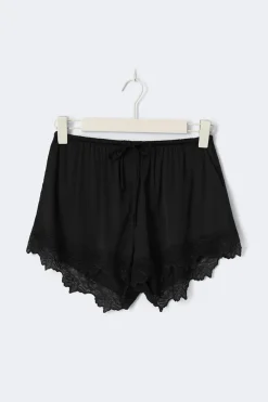 Sale Gina Tricot Satin loungewear shorts Zwart