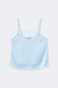 Hot Gina Tricot Satin loungewear singlet Blauw