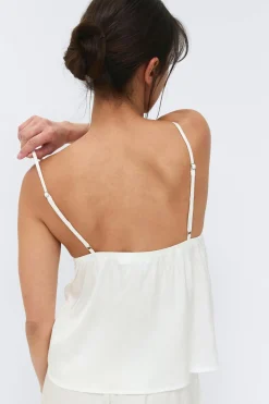 Discount Gina Tricot Satin loungewear singlet Wit
