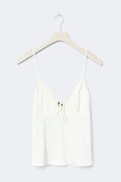 Discount Gina Tricot Satin loungewear singlet Wit