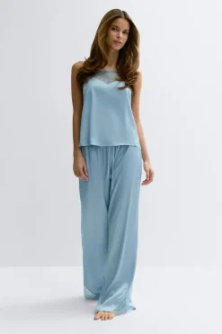 Discount Gina Tricot Satin loungewear trousers Blauw