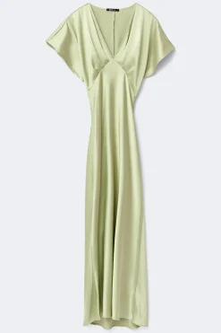Outlet Gina Tricot Satin maxi dress Groen