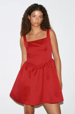 Clearance Gina Tricot Satin mini dress Rood