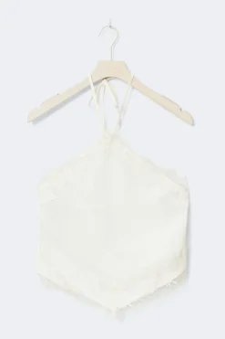 New Gina Tricot Satin singlet Wit