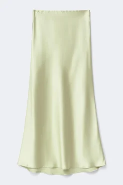 Gina Tricot Satin skirt Groen