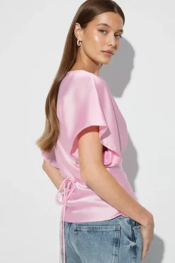 Online Gina Tricot Satin top Roze