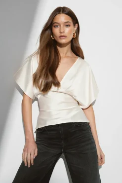 Clearance Gina Tricot Satin top Wit