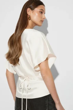 Clearance Gina Tricot Satin top Wit