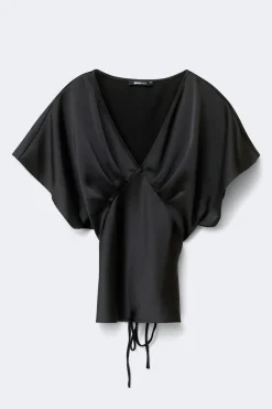 Hot Gina Tricot Satin top Zwart