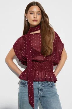 Gina Tricot Scarf blouse Rood