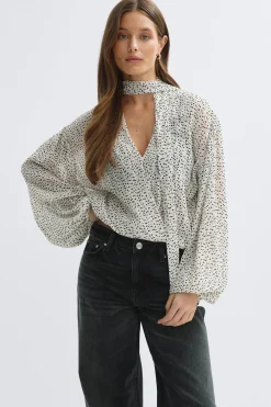 Online Gina Tricot Scarf blouse Zwart