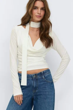 Online Gina Tricot Scarf top Wit