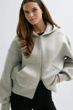 Hot Gina Tricot Scuba zip hoodie Grijsv