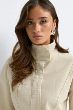 Online Gina Tricot Sculpted denim jacket Geel