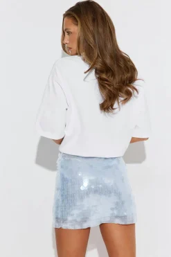 Outlet Gina Tricot Sequin mini skirt Blauw