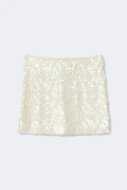 Online Gina Tricot Sequin mini skirt Wit