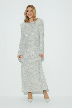 New Gina Tricot Sequins maxi dress Zilver