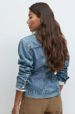 Online Gina Tricot Shaped denim jacket Blauw