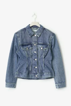 Online Gina Tricot Shaped denim jacket Blauw