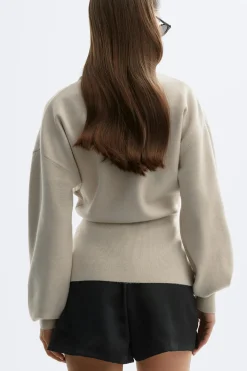 Outlet Gina Tricot Shaped knitted cardigan Beige