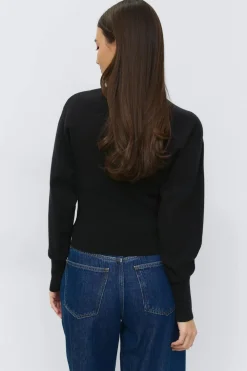 Discount Gina Tricot Shaped knitted cardigan Zwart