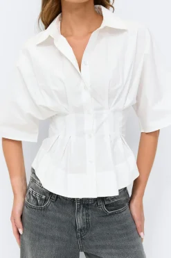 New Gina Tricot Shaped shirt Wit