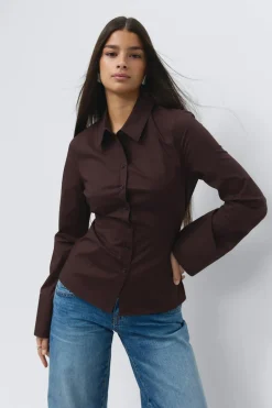 Best Gina Tricot Shaped tie blouse Bruin