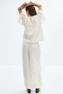 Clearance Gina Tricot Sheer balloon trousers Wit