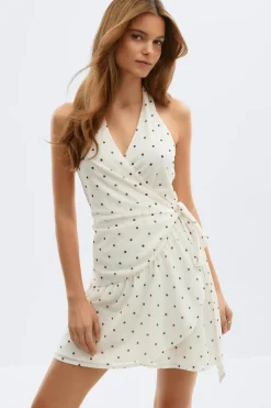 Best Gina Tricot Sheer wrap dress Zwart