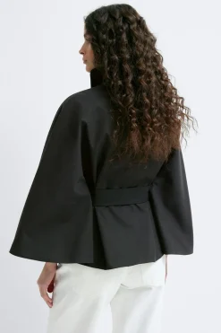 Best Gina Tricot Short cape trench jacket Zwart