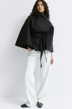 Best Gina Tricot Short cape trench jacket Zwart