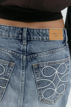 Online Gina Tricot Short denim skirt Blauw