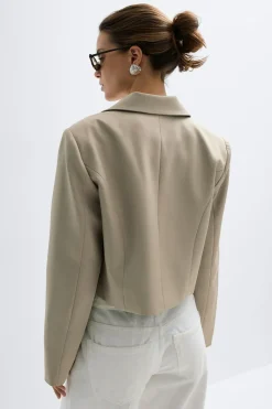 New Gina Tricot Short double breasted blazer Beige