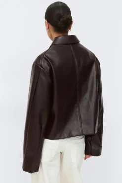 Online Gina Tricot Short pu jacket Rood