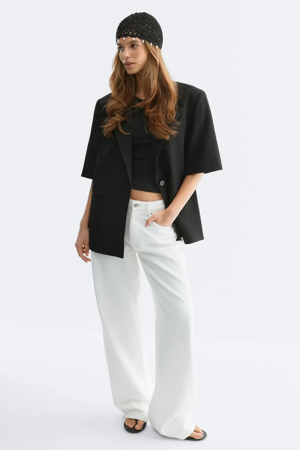 New Gina Tricot Short sleeve blazer Zwart