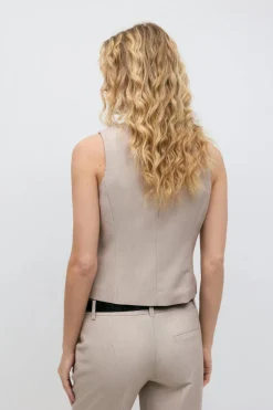 Best Gina Tricot Short v-neck vest Beige