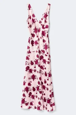 Clearance Gina Tricot Sleeveless satin maxi dress Roze